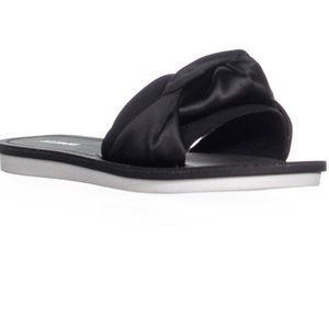 Alfani Noahh Black Bow Flat Slide Sandals Size 6